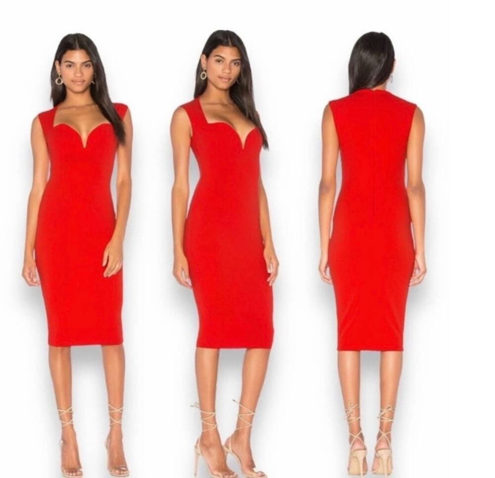 Nookie Madonna Midi Dress Cherry Red Size Small NWT